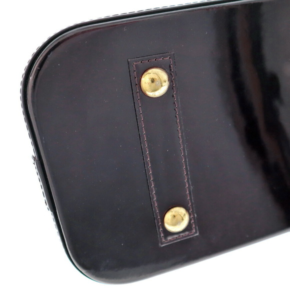 Louis Vuitton Alma Handbag Vernis Amaranth Purple Wine Brown Leather - Picture 7 of 9